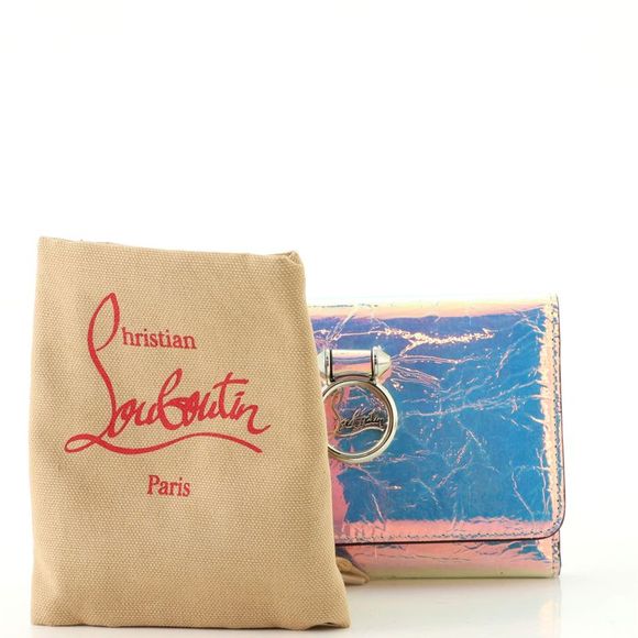 Christian Louboutin Trifold Wallet Iridescent Patent Metallic - Picture 2 of 7